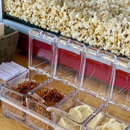 Pipoca com toppings no carrinho